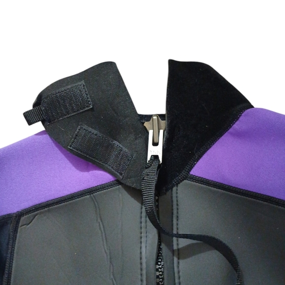 O'RAGEOUS Black and Purple Short Wetsuit Zip-Up Neoprene Shortie Size 12 3MM - Picture 7 of 10